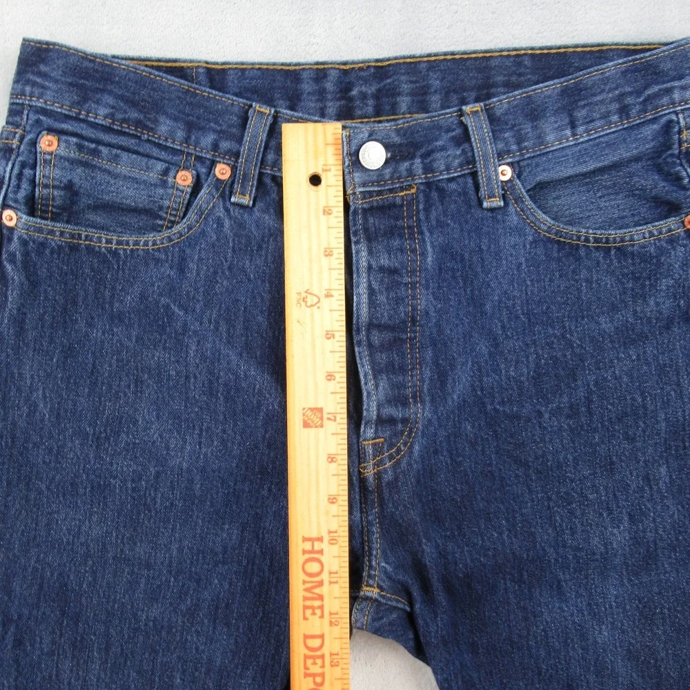 Levis 501 Original Fit Jeans Mens 34x32 Dark Wash Blue Denim 00501-0115